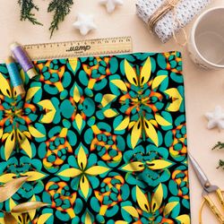 Ткань шелк Армани болотные цветочки