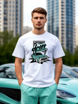 Футболка мужская y2k с принтом машиной