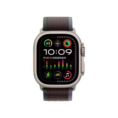 Apple Watch Ultra 2, 49 мм, корпус из титана, ремешок Trail цвета «синий/чёрный»