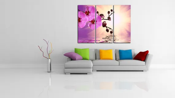 Модульная картина "Розовый лепесток"