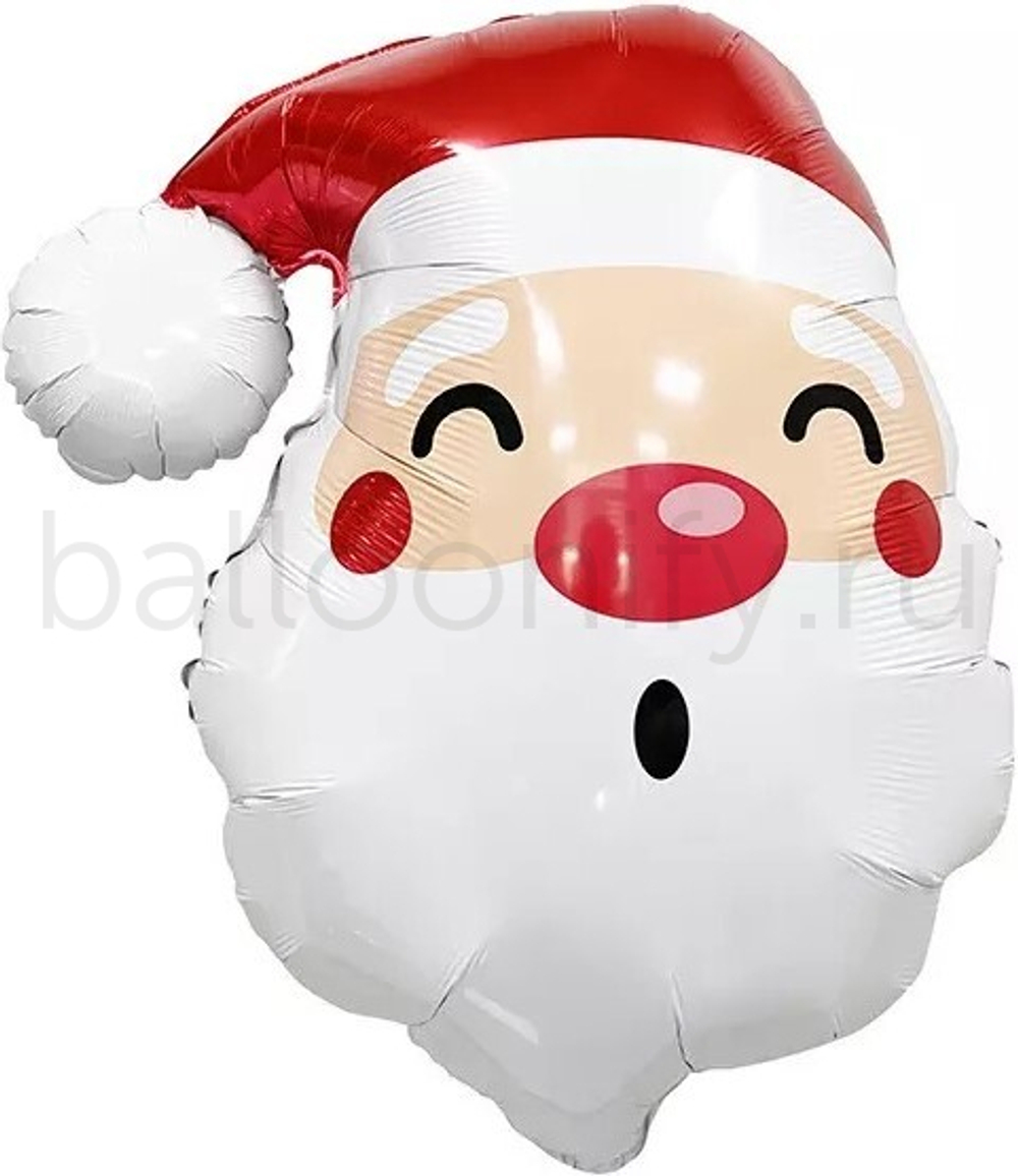 Шар (34''/86 см) Фигура, Голова, Дед Мороз, 1 шт.