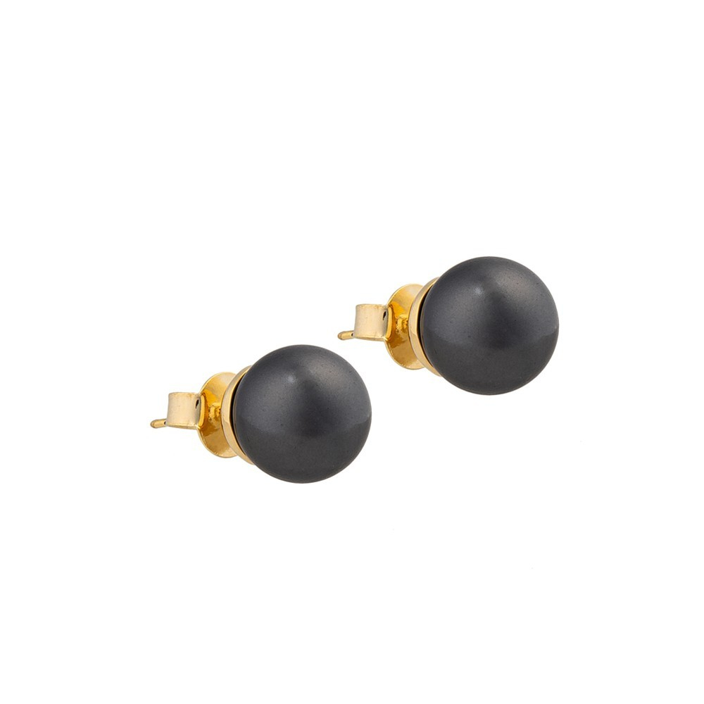 Серьги пусеты Possebon Graphite Pearl A0656.3 BW/G