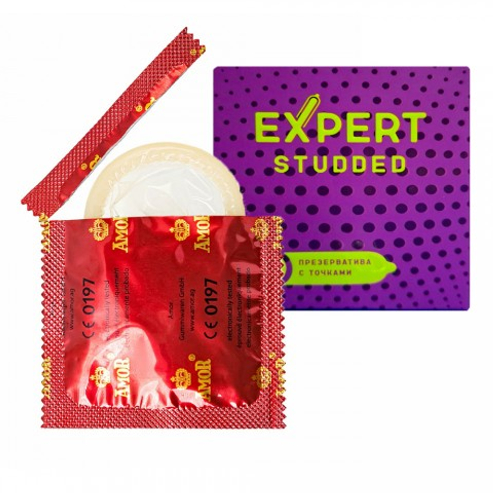 Презервативы EXPERT STUDDED № 3 (облегающие, точечные), 3 шт.