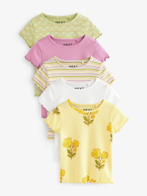 Футболка для девочки Next E65-356, 4 шт., Хаки, Розовый