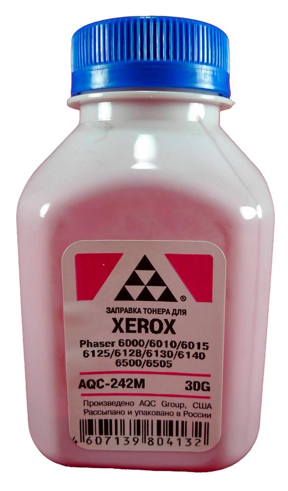 Тонер XEROX Phaser 6000/6010/6015/6125/6128/6130/6140/6500/6505 Magenta (фл. 30г) (AQC-США) фас.Россия