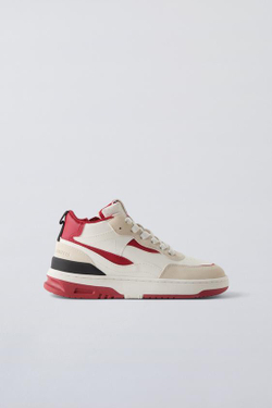 ZARA КЕДЫ С РАЗНОЦВЕТНЫМИ ДЕТАЛЯМИ, КРАСНЫЙ