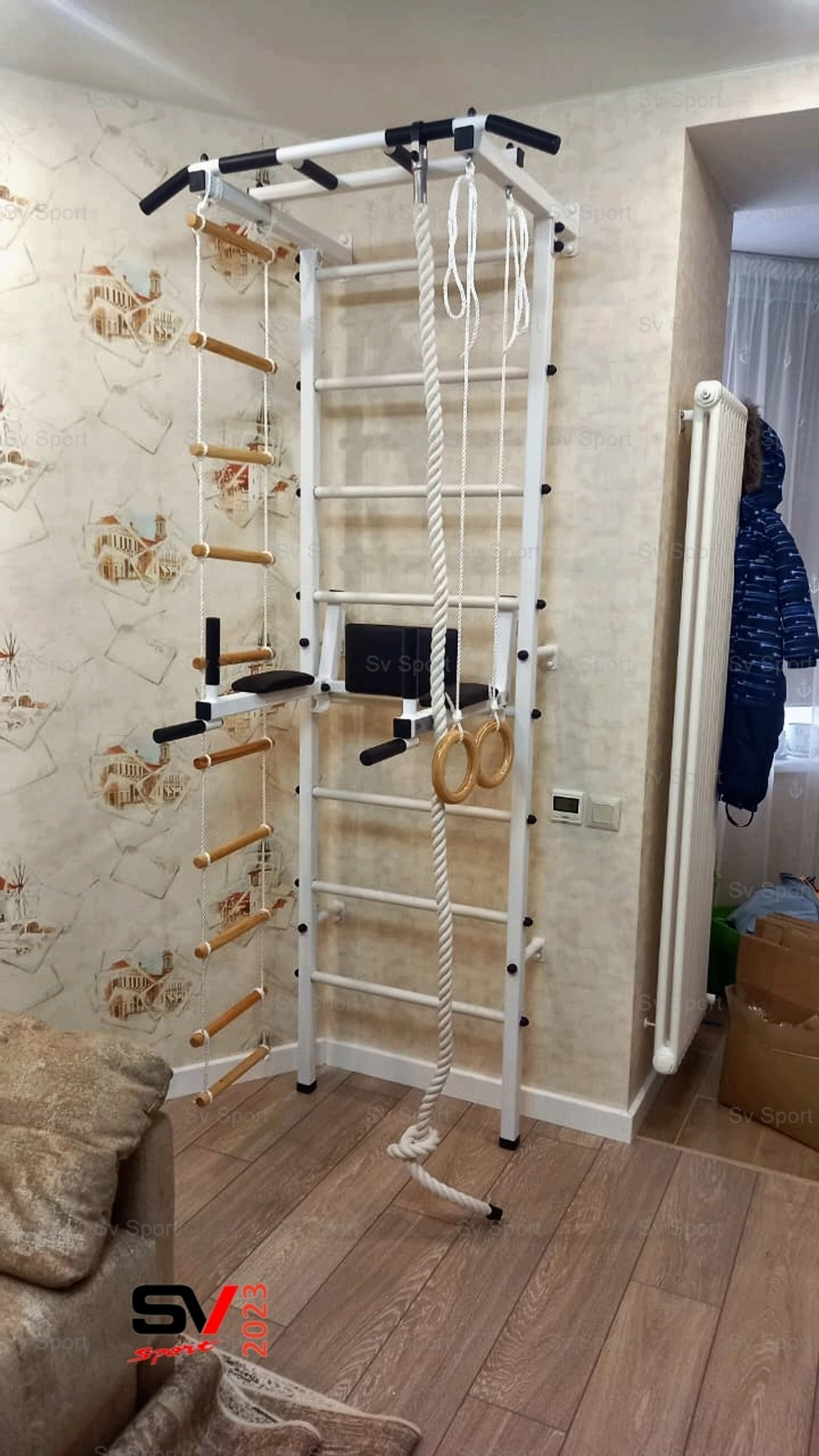 Монтаж шведской стенки Sv Sport в пеноблочные, газоблочные стены