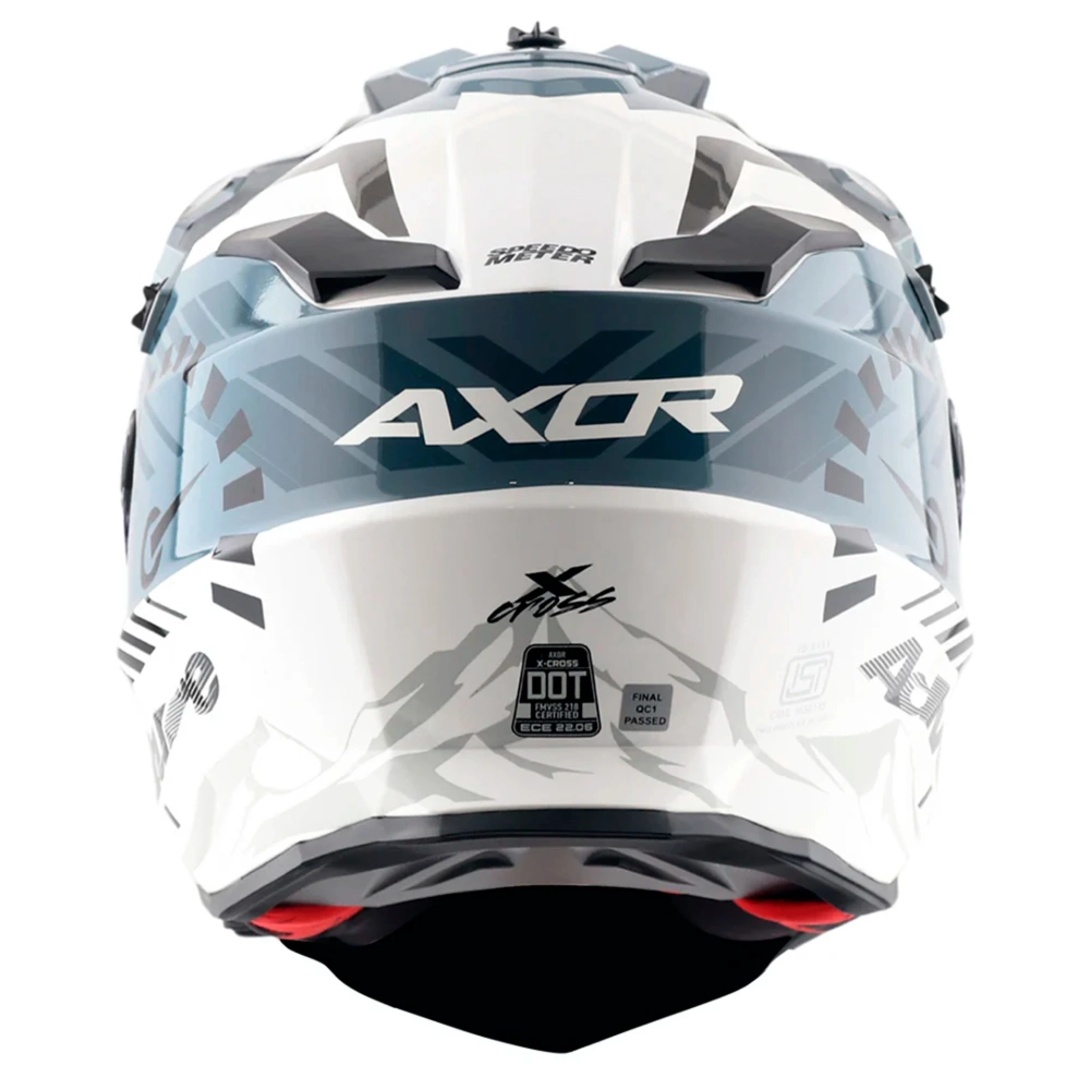 Шлем AXOR X-CROSS SPEEDOMETER D/V, с визором, цвет белый/серый (L)