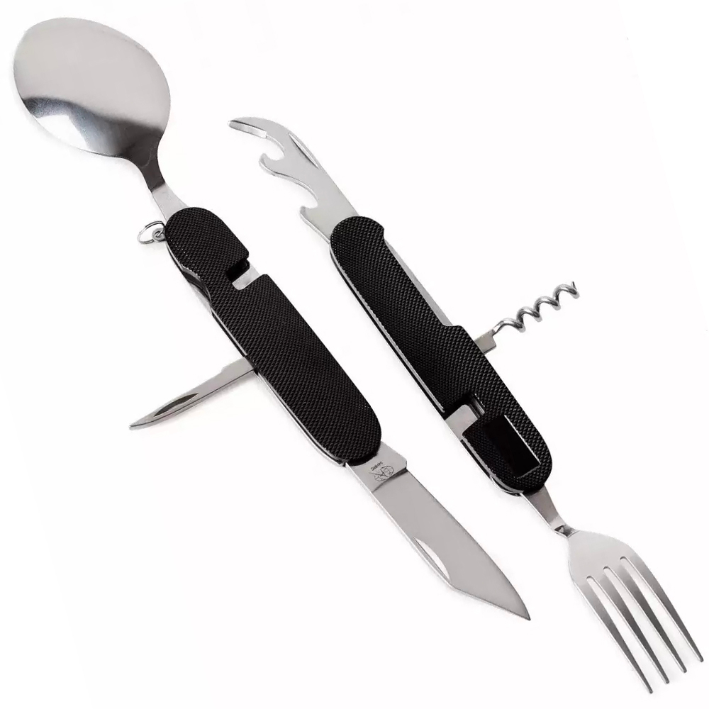 Туристический набор ложка вилка мультитул 6 в 1. арт.1006Н