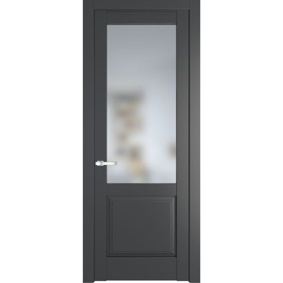 Межкомнатная дверь эмаль Profil Doors 4.2.2PD графит остеклённая