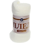 Плед 130*170 см «ELIZE» вязанный, цвет белый