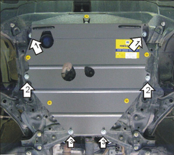 Защита картера Двигателя, КПП. 2 мм, Сталь. для Honda CR-V III 2009-2012, Honda CR-V III 2006-2009 MOTODOR.00816