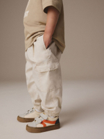 Брюки багги карго для мальчика Next E82-337, Молочный