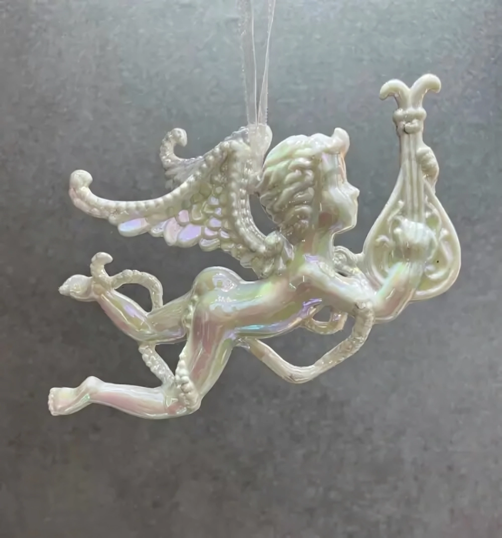 Подвеска «Парящий ангел» 14,5*8,5 см, Жемчужный