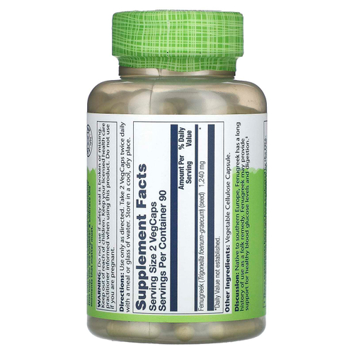 Solaray, True Herbs, пажитник, 180 вегетарианских капсул (620 мг на капсулу)