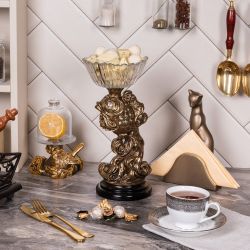 Фруктовница-конфетница Заветное желание Золото