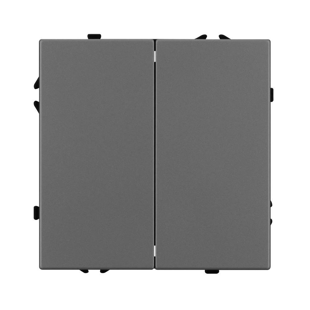Механизм выключателя двухклавишный проходной SWT-NOBE-MKP2-SFPL-GR (230V, 10A) (Arlight, Серый базальт) 054257