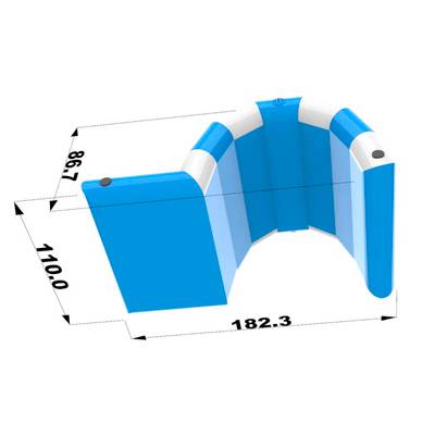 Надувная лестница для бассейна из ПВХ с бассейном, синий, 1,82*1,1*0,87 м