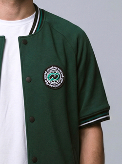 Бомбер с коротким рукавом от New Pole, зеленого цвета