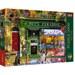 Pazl \ Puzzle \ Пазлы Puzzles - "1000 Premium Plus" - Tea Time: Pet's Paradise