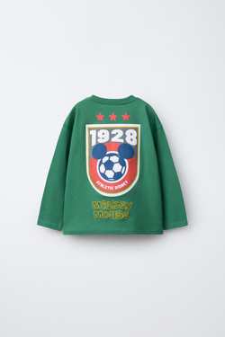 ZARA ЛОНГСЛИВ MICKEY MOUSE © DISNEY, ЗЕЛЕНЫЙ