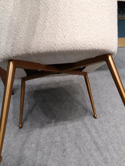 Стул Senna, белое букле с золотыми ножками