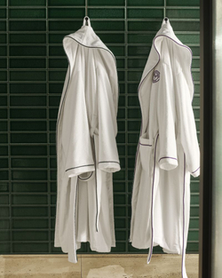 Теннисное полотенце Wimbledon Cotton Terry Baseline Robe - white/green