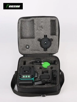 Лазерный уровень,Зеленый луч,4D 16 Линий,2 Батарейки Комплект