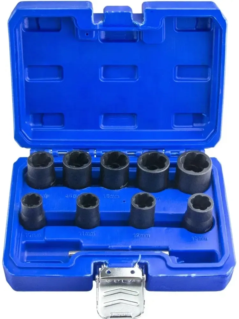 Набор головок экстракторов для поврежденного болтов и гаек 3/8», (10–17, 19мм), 10 предметов, ZIPMEND