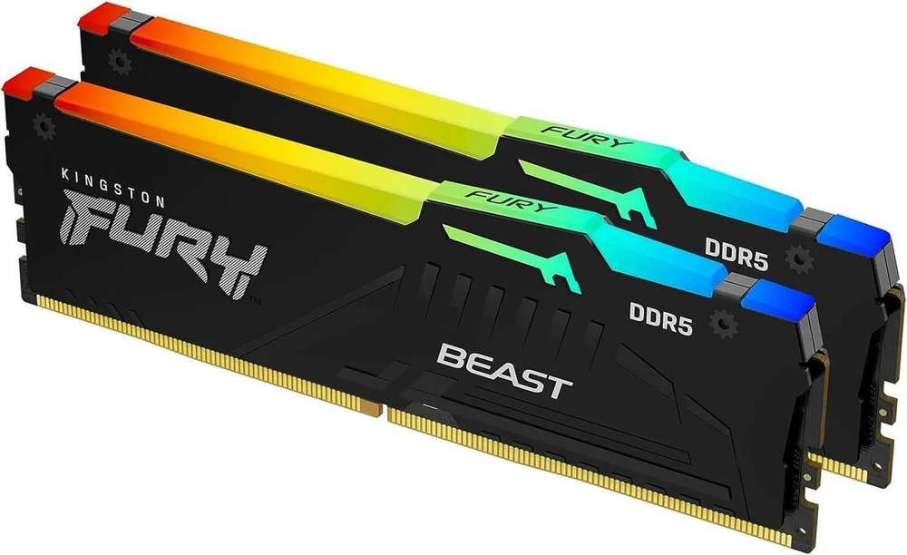Оперативная память Kingston FURY Beast DDR5‑6400 — 32/64 ГБ (чёрный / белый)