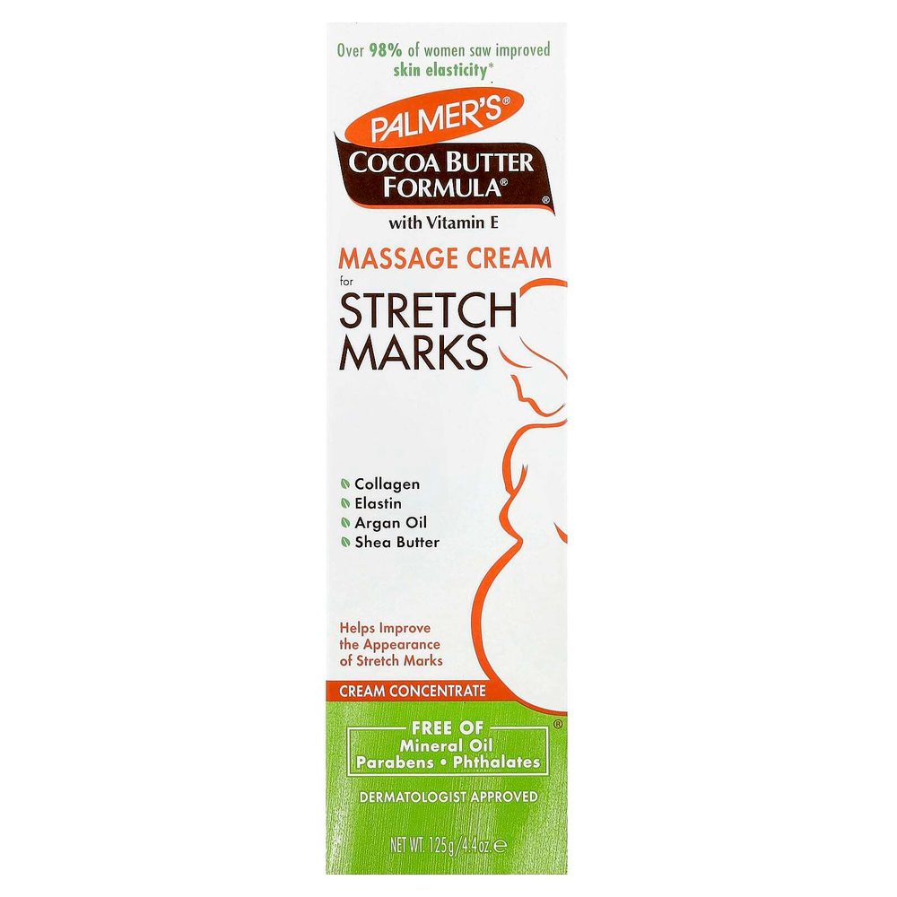 Palmer's, Cocoa Butter Formula®, с витамином E, массажный крем для против растяжек, 125 г (4,4 унции)