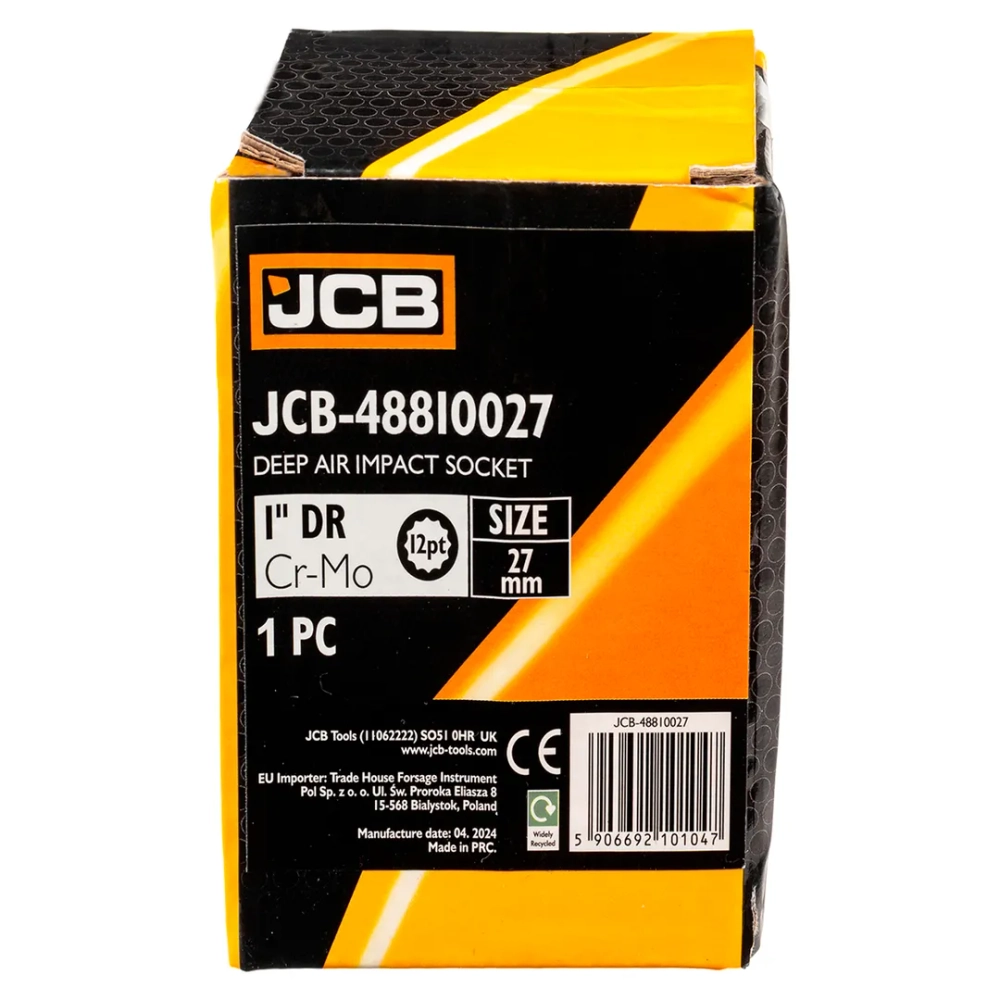 Головка ударная глубокая 27мм (12гр.), 1'' JCB JCB-48810027