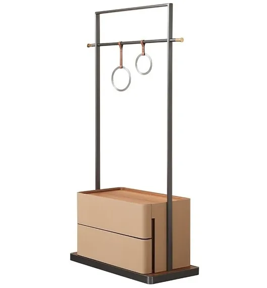 Комод с вешалкой 4591, 190-100 см, экокожа, шпон ореха