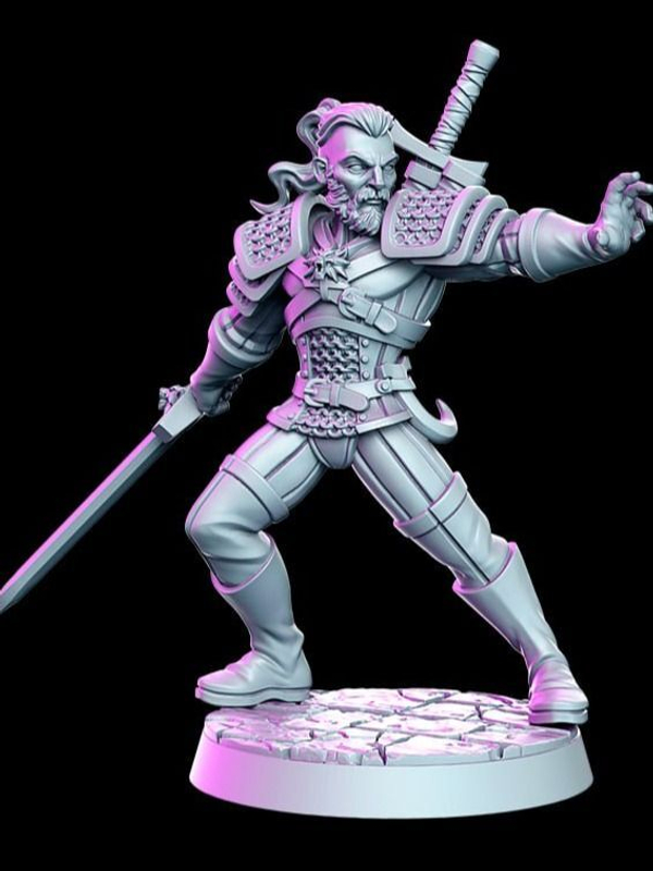 Миниатюра Геральт из Ривии Witcher Geralt 32мм