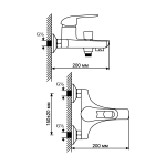 Смеситель для ванны 40k MIXLINE ML05-01