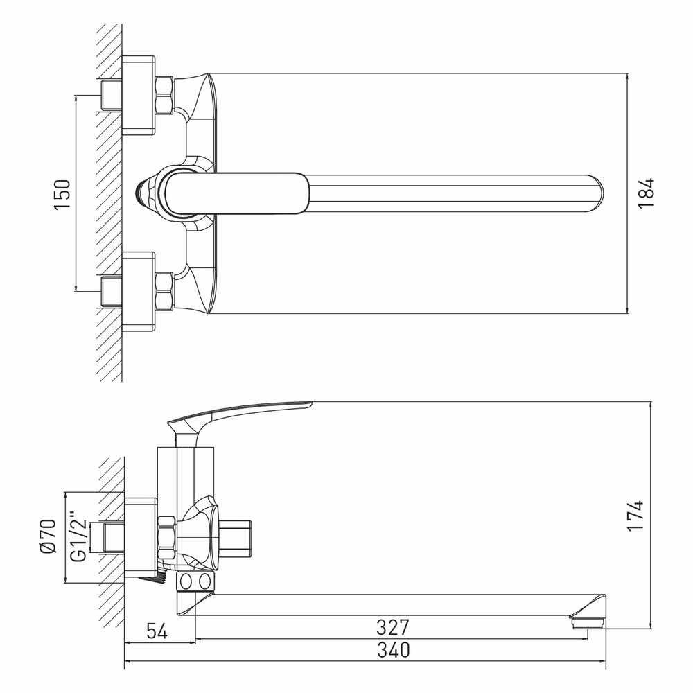 Смеситель для ванны и раковины 30k MIXLINE ML21-02 "Elegant" "АКЦИЯ"