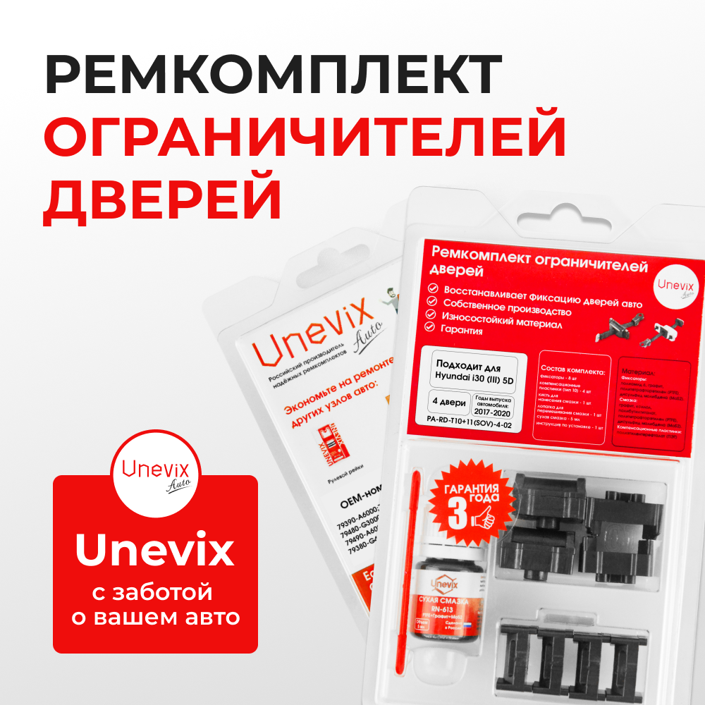 Ремкомплект ограничителей дверей Hyundai i30 (III) 5D PD (тип 10+11) 2017-2020