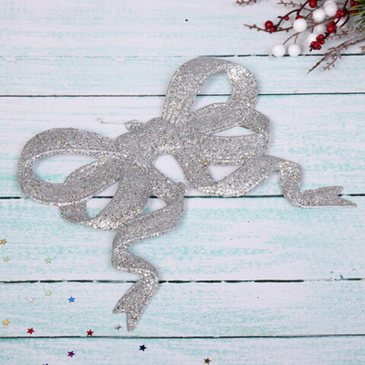 Украшение новогоднее «Бант» 24*22 см, Серебро