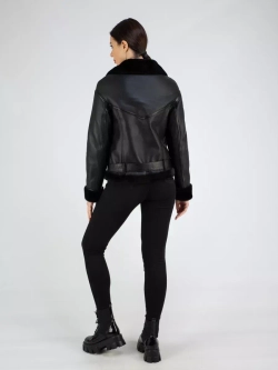 Дубленка зимняя натуральная короткая пилот авиатор