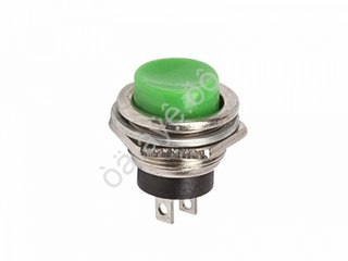 Клавиша-кнопка Круглая БЕЗ фиксации МЕТАЛЛ 250V 2А (2с) OFF-ON Ø16.2 (RWD-306) зеленая REXANT 363353