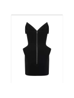 Платье черное мини с лацканами