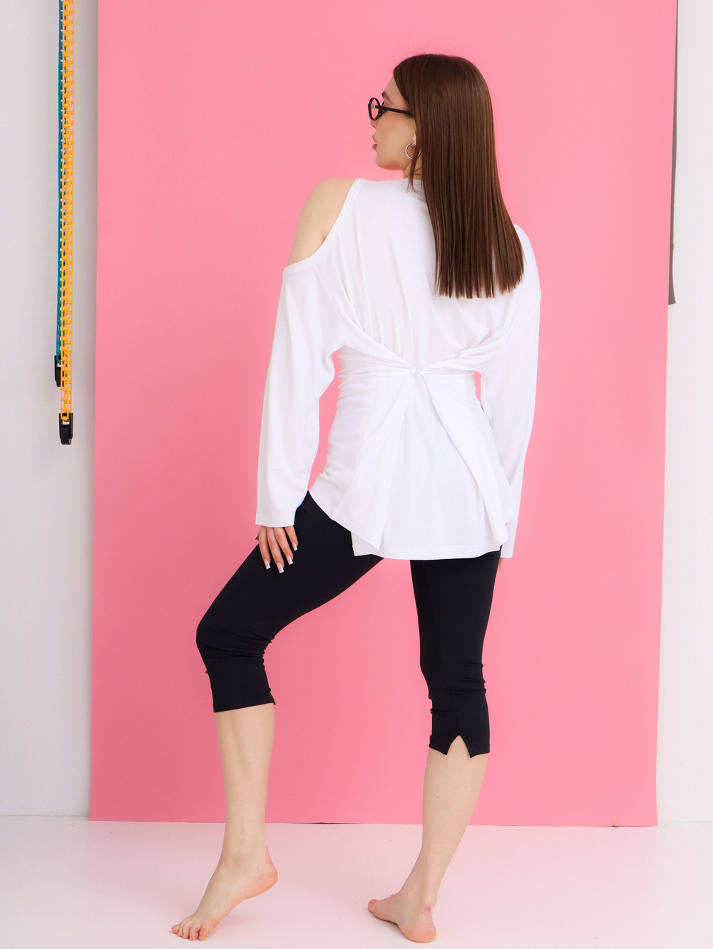 Бриджи с разрезами, черные