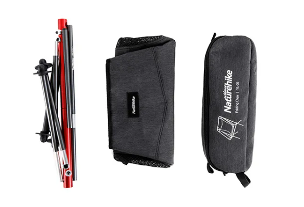 Кресло туристическое Naturehike YL05 складное, серое, до 150 кг
