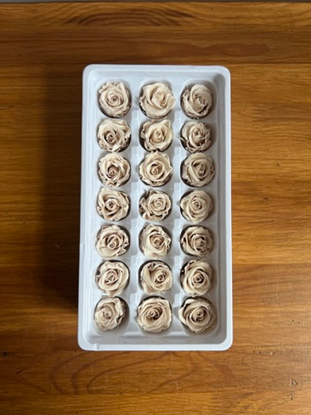 Роза классическая мокко d=2-3 см (упак 21 шт)
