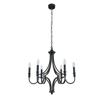 Подвесная люстра 6*E14 3456/С black+gold черный/золото DANIELA Newport