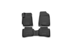Коврики Standard, 3D в салон для HYUNDAI Solaris (I, Iр), 2010-2017, сед., хб., 4 шт. (полиуретан, чёрные) Element.NLC.3D.20.59.210