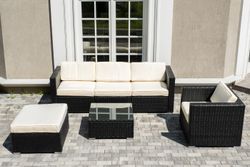 "Даллас" лаунж-зона из искусственного ротанга на 5 персон, цвет черный