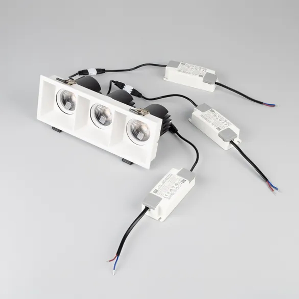 Светильник MS-FLOW-BUILT-S230x85-3x6W Warm3000 (WH, 15 deg, 230V) (Arlight, IP20 Металл, 5 лет) 060926