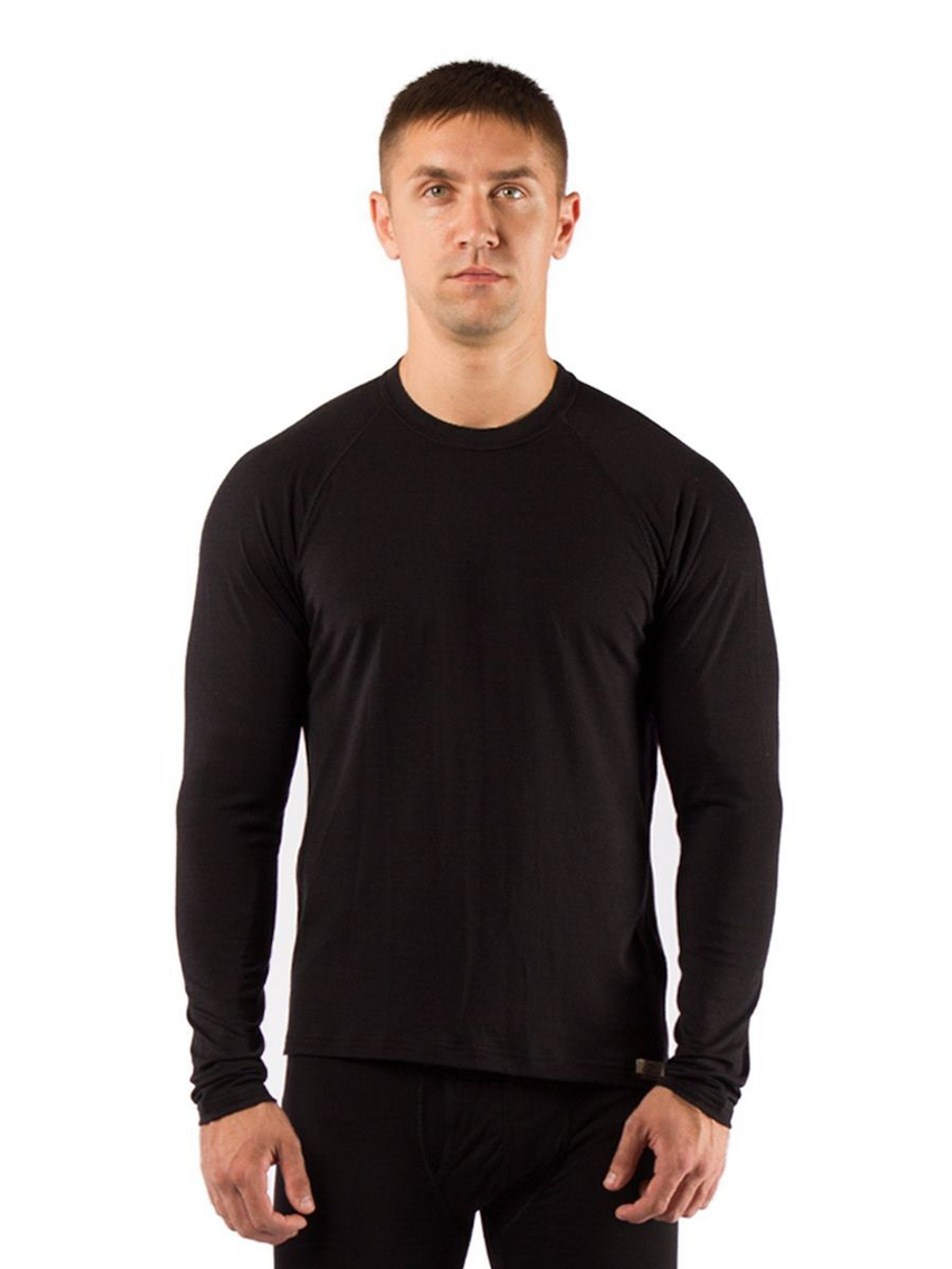 Термофутболка мужская Lasting Atar, длинный рукав, шерсть 160, черная, M