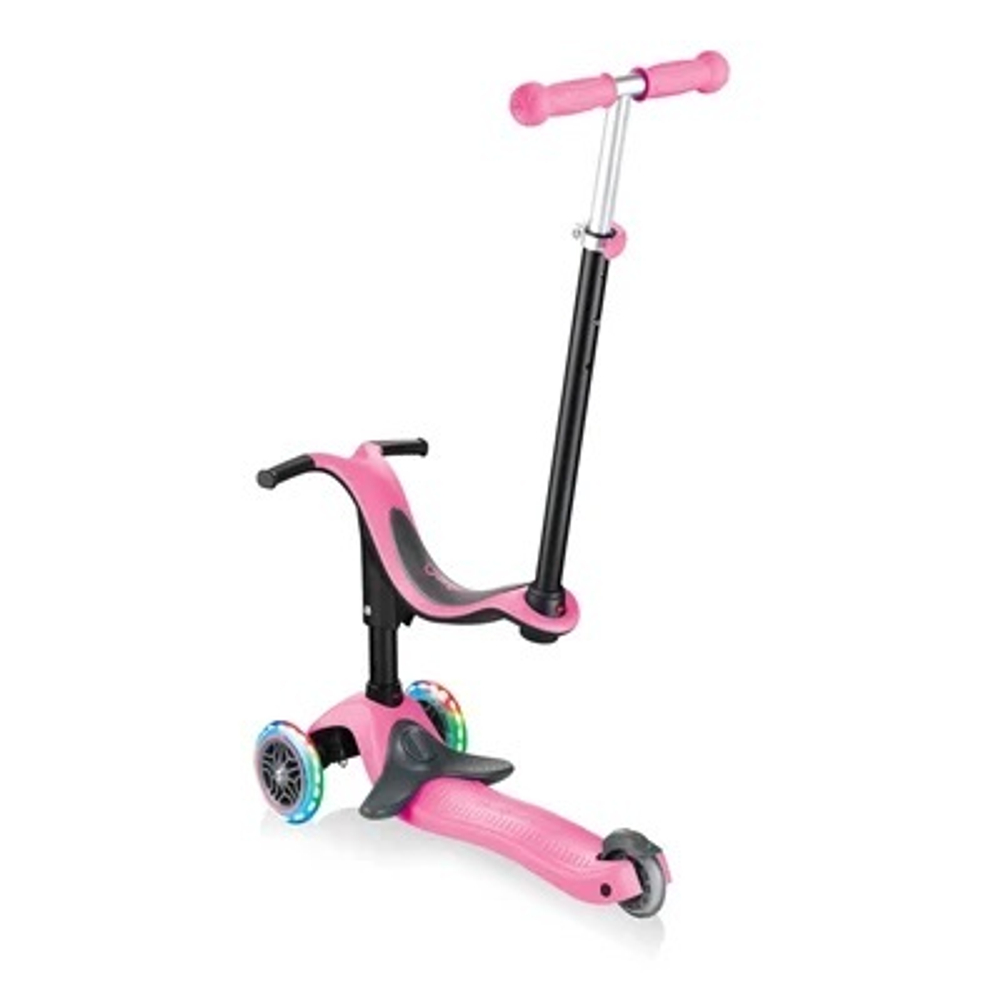 Самокат Globber Go Up Sporty Plus Lights розовый